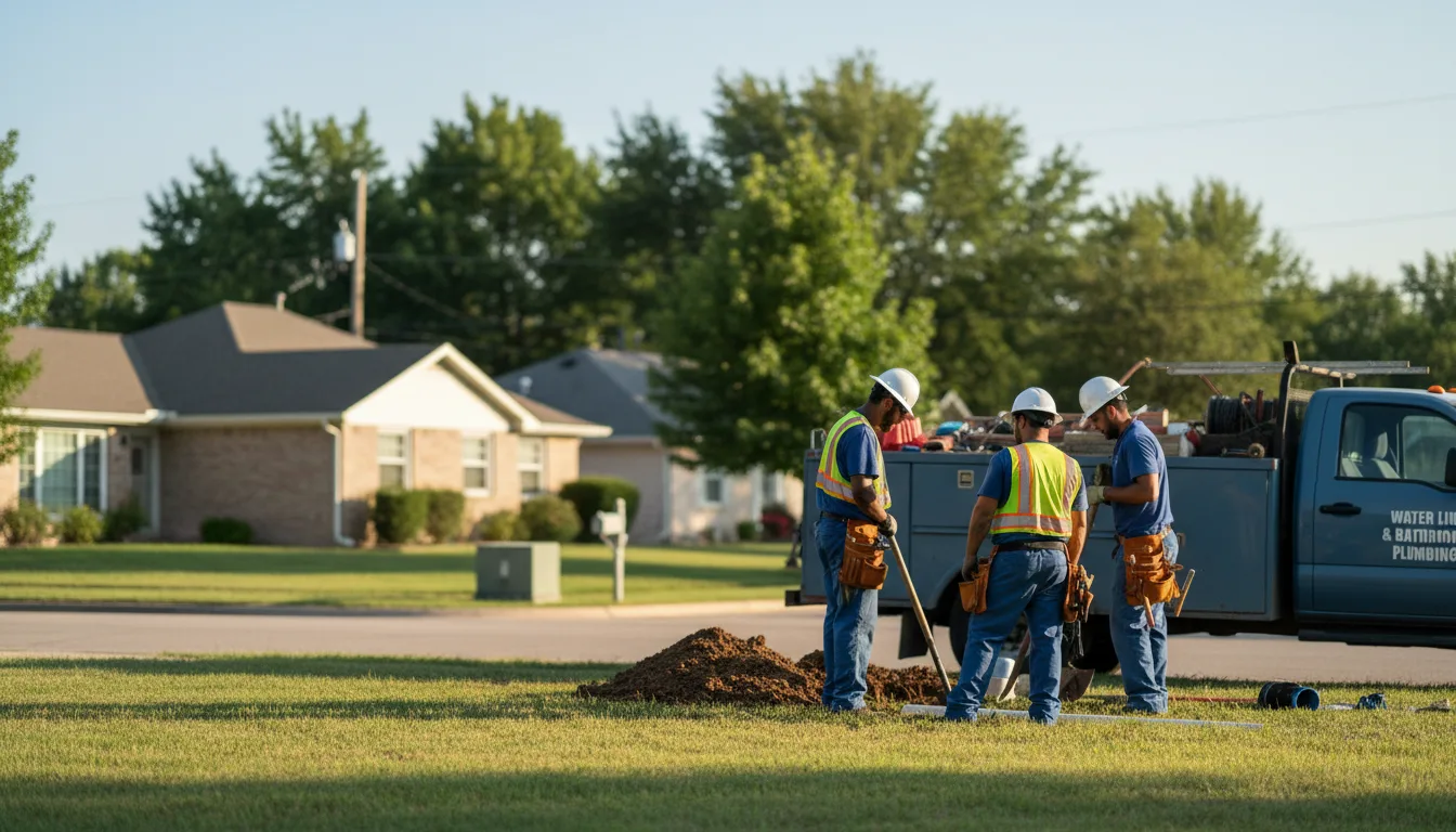 Residential water line and bathroom plumbing service in Commercial Point, OH